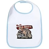 IMAGE OF Baby Bib Sky Blue Toys for Big Boys Lady on Motorcycle