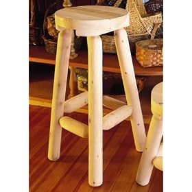 Set of 2 Log Bar Stools - 24"