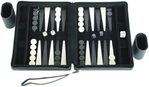 Magnetic Portfolio Backgammon Set - Travel Case, Black