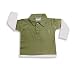 Wild Mango - Boys Long Sleeve Polo Shirt, Olive, White