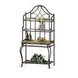Dark Antique Brushed Metal Baker's Rack Rustic