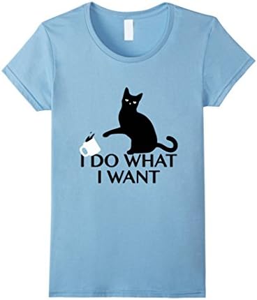 Women's Funny Cat T shirt 2016 XL Baby Blue