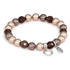 FOSSIL  JF85212040 Charms Armband Stretch Perlen bronze Rauchquarz