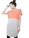 Jollychic Women's Hit Color Patchwork Short Sleeve Long T Shirt Dresses