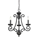 Barcelona - 3 Light Colonial Candelabra Chandelier Lighting Fixture - Sierra Black - B2159