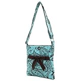 Belvah Quilted Floral Messenger Cross Body Handbag