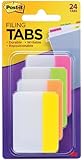 Post-it Tabs, 2-Inch Solid, Assorted Bright Colors, 6-Tabs/Color, 4-Colors, 24-Tabs/Pack