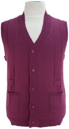 MDP IU 206 ROS Red Button Down V-neck Sleeveless Cashmere/Silk Sweater