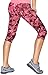 Haby Women's Leggings Fitted Capris Gym Workout Running Tights Wide Waistband