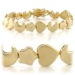 Gold Plated Brass Bracelet with Hearts, Stars, and Moons - 7 Inches