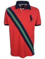 Ralph Lauren Mens Polo Shirt Deep Red Banded
