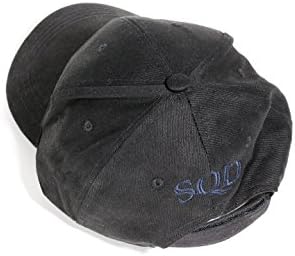 SQD Black Cotton Baseball Cap with Adjustable