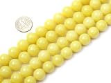 12mm round gemstone Lemon stone beads strand 15"