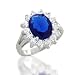 Bling Jewelry Kate Middleton Color Diana .925 Sterling Silver CZ Sapphire Color Royal Engagement Ring with Crystal Gift Box