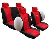Racing Univerisal Car Seat Cover Full Set Red/black with Airbags Cutout