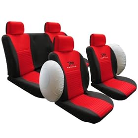 Univerisal Full Set Car Seat Cover Racing Red/black 115 Airbags Ready