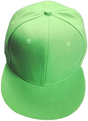 Lydia Fashion Blank Adjustable Flat Bill Plain Snapback Hats Caps (All Colors) (Bright green)