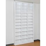 JKプラン 1cmピッチラックシリーズ 薄型オープンラック幅128セット(上置き付き) ホワイト bdc-102/bdc-105