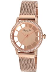 Kenneth Cole New York Womens KC4955 Transparency Rose Gold Dial Stones Detail Watch