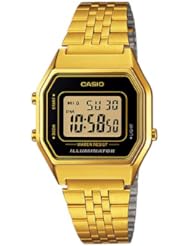 Casio Ladies Mid-Size Gold Tone Digital Retro Watch LA-680WGA-1DF