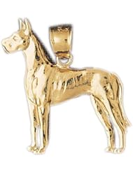 Dazzlers Solid 14k Gold Great Dane Dog Charm Pendant Available in three colors from jewelsberry (weights: 4.1 grams only)