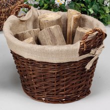 Childrens Toyshop  Garten & Freizeit : HOLZKORB 47X36CM WEIDE/JUTE 29129-16