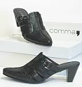 Edler COMMA Leder Sabot schwarz