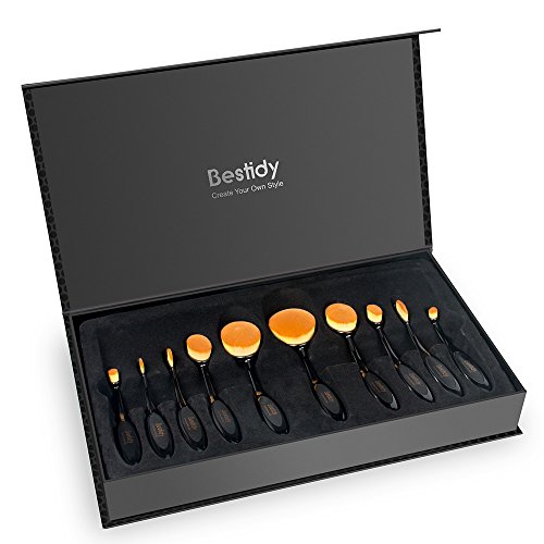 Bestidy professional makeup brushes 10 piece soft oval …