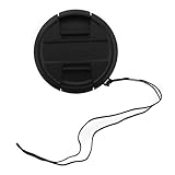 GTMax Black Camera Plastic Snap On Lens Cap with Strap - 58mm for Nikon D31 ....
