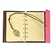 Towallmark(TM)Vintage Notebook, Leaf Leather Cover Loose Leaf Blank Journal Diary Book (Hot Pink)
