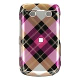Premium Designer Hard Snap-on Crystal Case for the Blackberry Bold 9700 Onyx - Cool Hot Pink Plaid Checkers Print