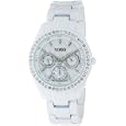 XOXO Women's XO114 Rhinestone Accent White Enamel Bracelet Watch