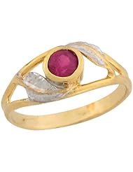 10k Real Two Tone Gold Synthetic Ruby Designer Baby Girls Ring