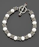 14k Gold & Sterling Silver Cultured Freshwater Pearl Beaded Bracelet