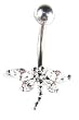 Stainless Steel Dragonfly Belly Ring with Clear CZ