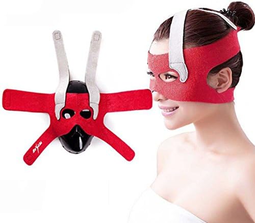 Eoffer Slim Face Masks Face Shaping Bandage Thin Face Mask Skin Lifting Cover Eyes Anti Crow's Feet (Red)