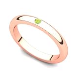 14k Rose Gold Bezel set Peridot Band Ring