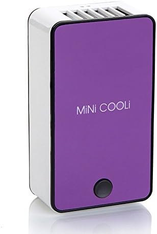 USB Powered/Batteries Portable Mini Air Conditioning Fan Chargeable Hand-held No Leaf Fan Air Conditioner Cooling Fan (Purple)