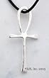 Floating Ankh Sterling Silver Pendant with 24" Rhodium Plate Chain Necklace-Egyptian Jewelry egy-15