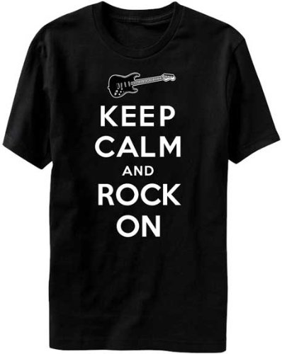 Keep Calm and Rock on - T-shirt, Black, Large Keep Calm and Rock on - T-shirt, Black, Large