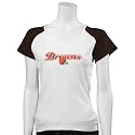 Cleveland Browns Ladies White Sparkle Queen Raglan T-shirt