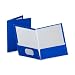 Oxford 51701 Laminated Two-Pocket Portfolios, 100 Sheet Capacity, Blue, 25/Box