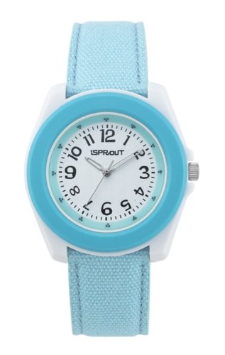 Sprout Women's ST/2027TQTQ Turquoise Organic Cotton Strap Bamboo Dial Eco-Friendly Watch