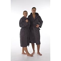 Frottee Bademantel mit Kapuze anthrazit "F�hr" f�r Damen & Herren, M