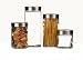 Libbey 55233 Cylinder-Shaped Glass Jars with Stainless-Steel Lids, Set of 4