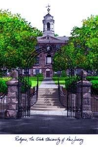 Rutgers University Lithograph 14x10 Limited Edition Unframed Lithograph