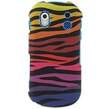 Crystal Hard Snap on RUBBERIZED With MULTICOLORED ZEBRA Design Faceplate Co ....