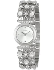 GUESS Womens U0220L1 Polish & Sparkle Crystal Silver-Tone Bracelet Watch