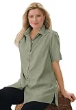 41mDd tGjFL. SL160  Plus Size Shirt In Peachskin With Generous Fit