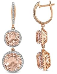 Victoria Kay Gemstone and 3/4ct White Diamond Earrings in 14k Rose Gold (IJ, I1-I2)